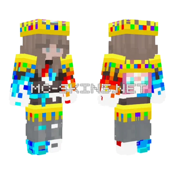 Supramaster Allaspen Girls Dominate Minecraft skin, front and back