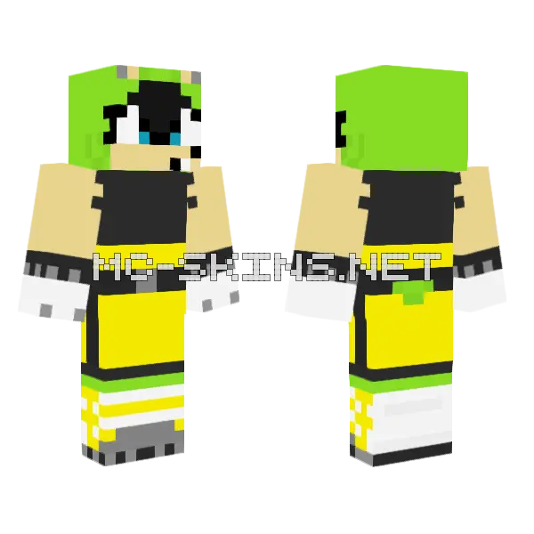 Surge The Tenrec V2 Minecraft skin, front and back