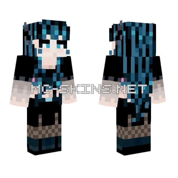 Susie Blue Hair Minecraft skin, front and back