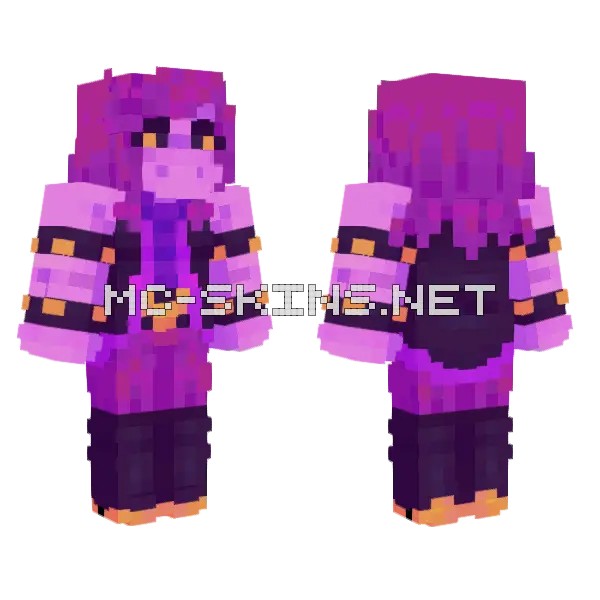 Susie Dark World Deltarune Minecraft skin, front and back