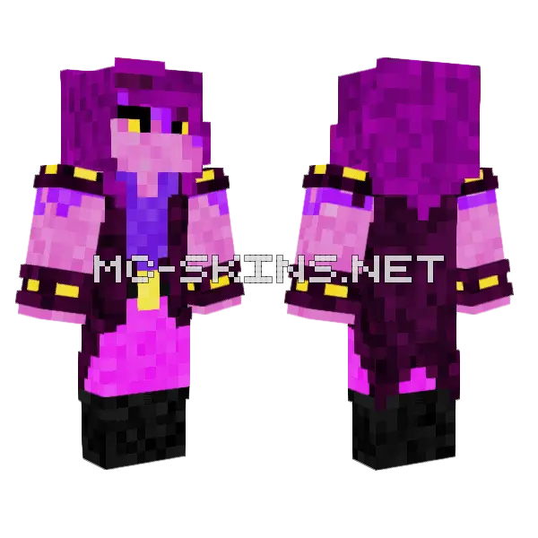 Susie Deltarune Minecraft skin, front and back
