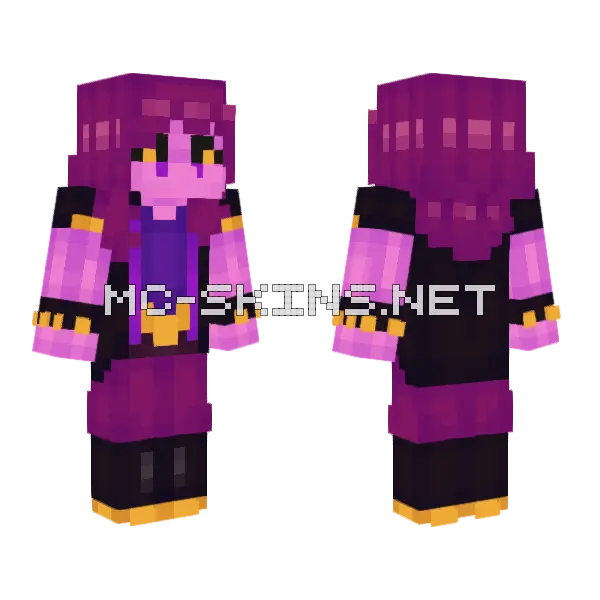 Susie Deltarune Dark World Minecraft skin, front and back