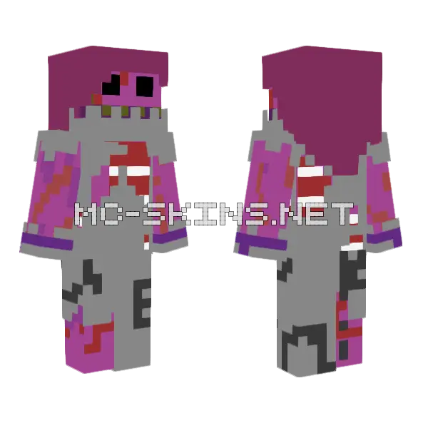 Susie Deltarune Insanity Calls Minecraft skin, front and back
