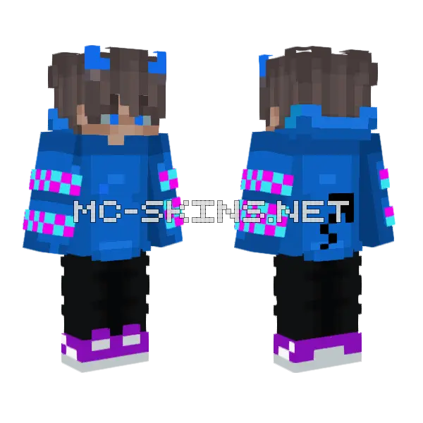 Sustoshi Fix Minecraft skin, front and back