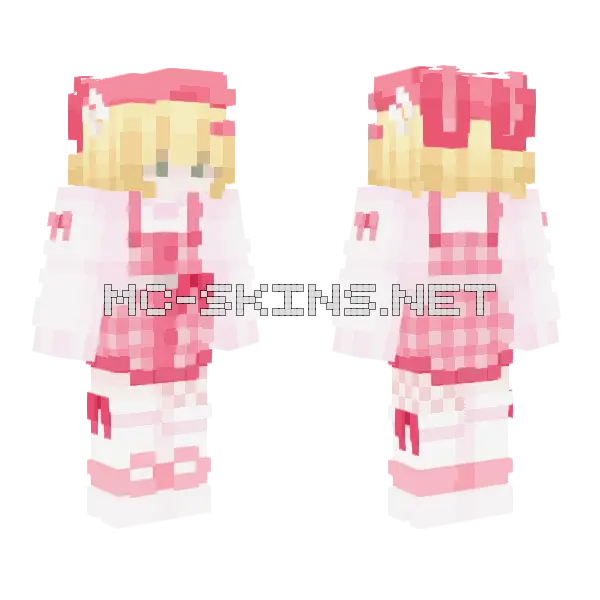 Suu Pink Outfit Minecraft skin, front and back