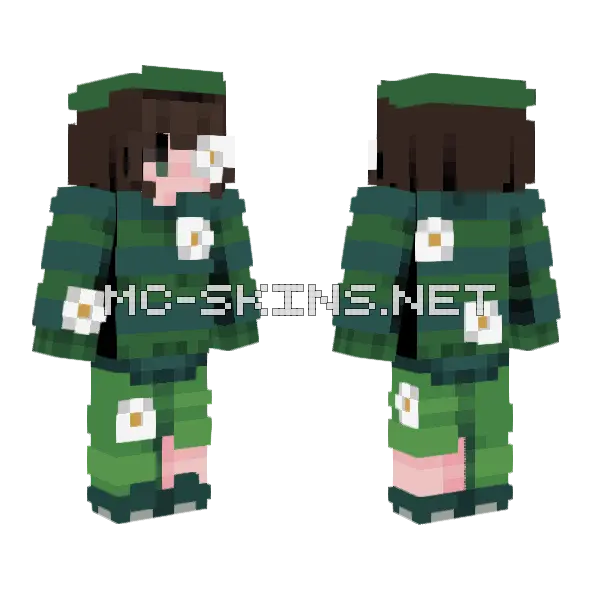 Swamp Lily Witch Minecraft skin, front and back