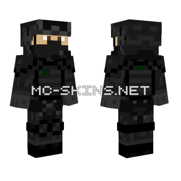 Swat Operator Minecraft skin, front and back