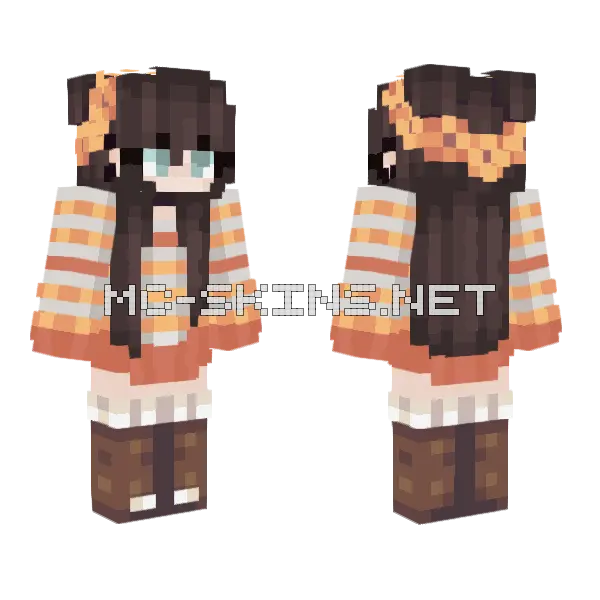 Sweater Weather Girl Minecraft skin, front and back