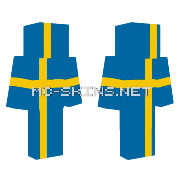 Sweden Flag Skin Minecraft skin, front and back