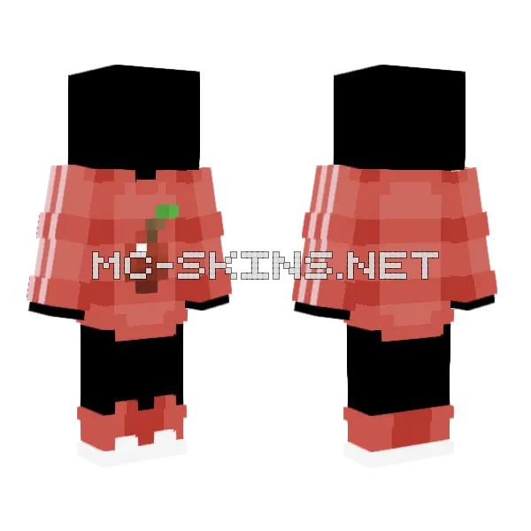 Sweet Apple Pastel Red Minecraft skin, front and back