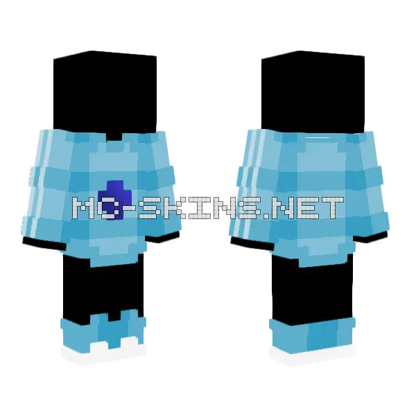 Sweet Blueberry Pastel Blue Minecraft skin, front and back