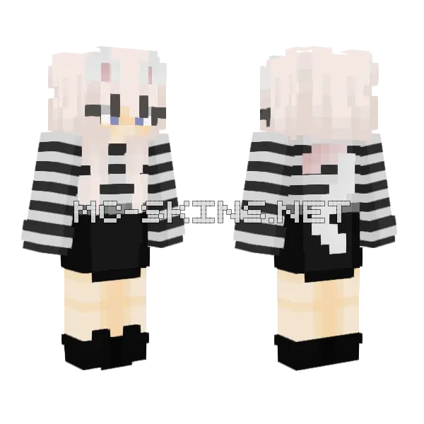 Sweet Cat Girl Minecraft skin, front and back