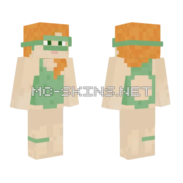 Swimmer Alex Minecraft skin, front and back