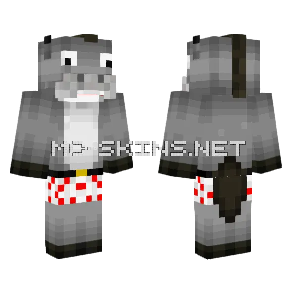 Swimming Donkey Minecraft skin, front and back