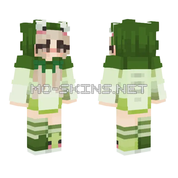 Sylvee Green Geckos Mcc Minecraft skin, front and back