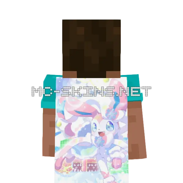 Sylveon Christmas Minecraft cape worn on a player