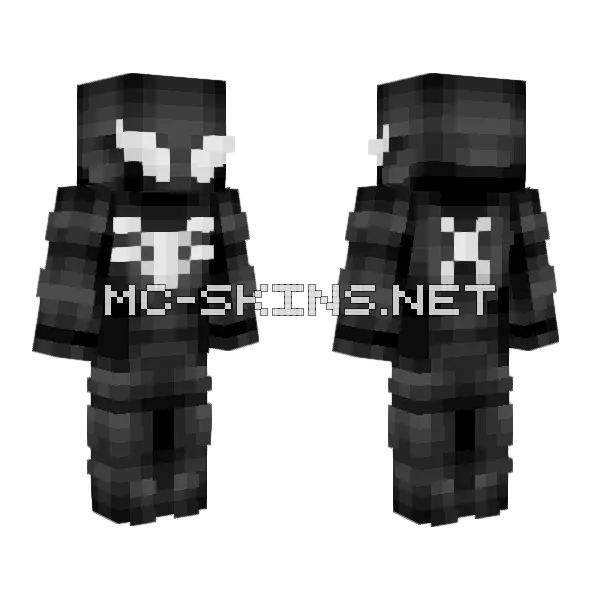 Symbiote Suit V6 Minecraft skin, front and back