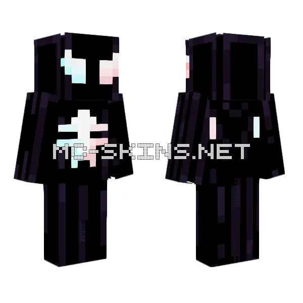 Symbiote Venom Spider-Man Minecraft skin, front and back