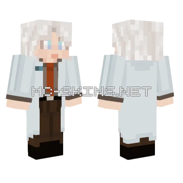 Syx Lab Coat Minecraft skin, front and back