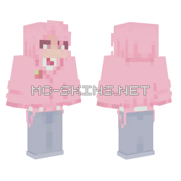 Tabby Cat Girl Minecraft skin, front and back