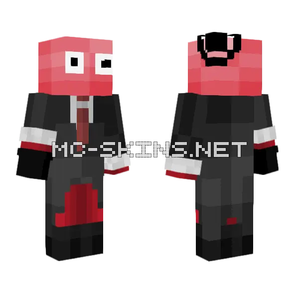 Tabs Wobbler With Suit Minecraft skin, front and back