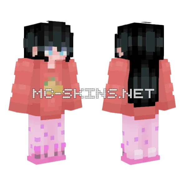Taco Sweater Girl Minecraft skin, front and back