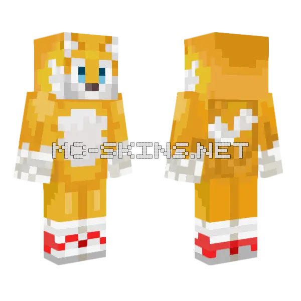 Tails Minecraft skin, front and back