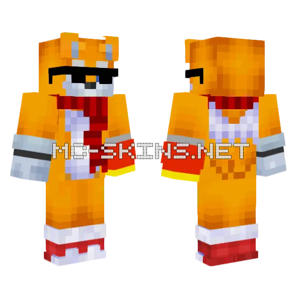 Tails Cool Con Minecraft skin, front and back