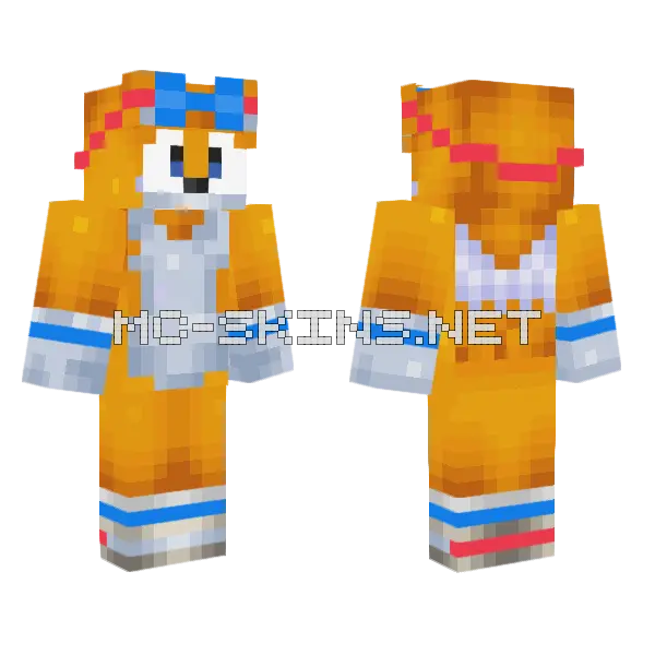 Tails Javier V2 Minecraft skin, front and back