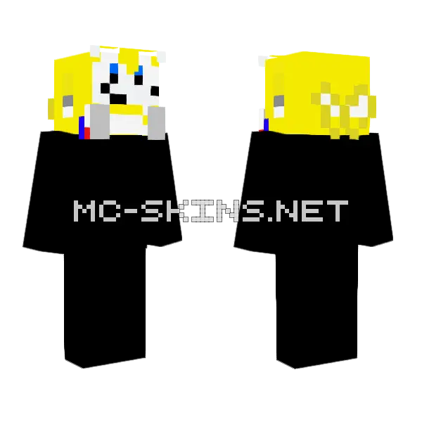 Tails Plushie Minecraft skin, front and back