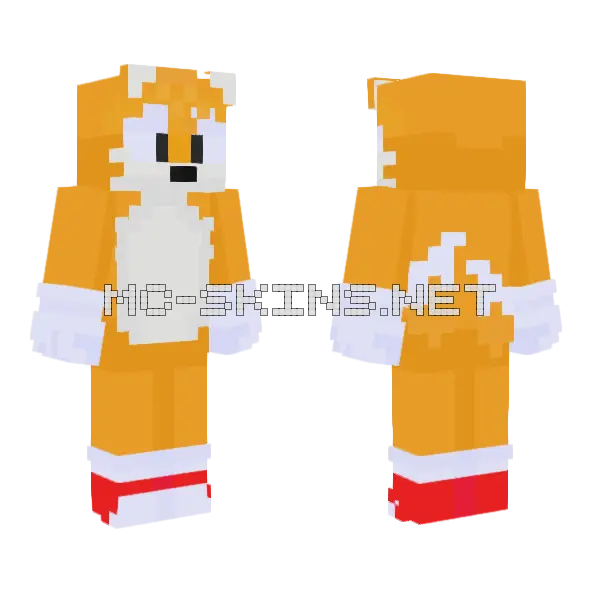Tails Sonic For Hire Minecraft skin, front and back
