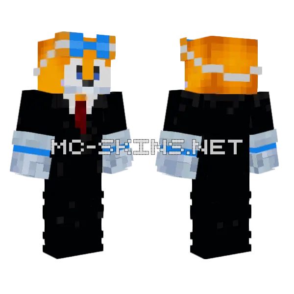 Tails The Fox Minecraft skin, front and back