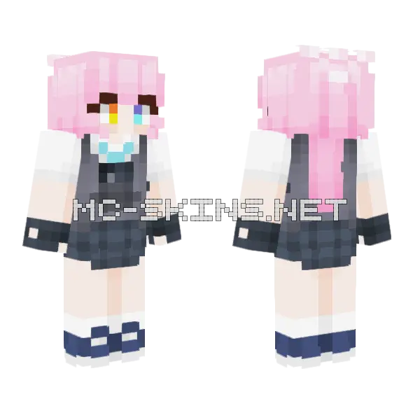 Takanashi Hoshino Armed Minecraft skin, front and back