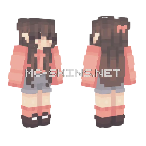 Takeaway Girl Minecraft skin, front and back