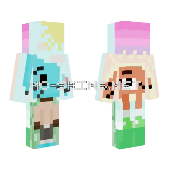 Talking Cat Gumball Darwin Minecraft skin, front and back