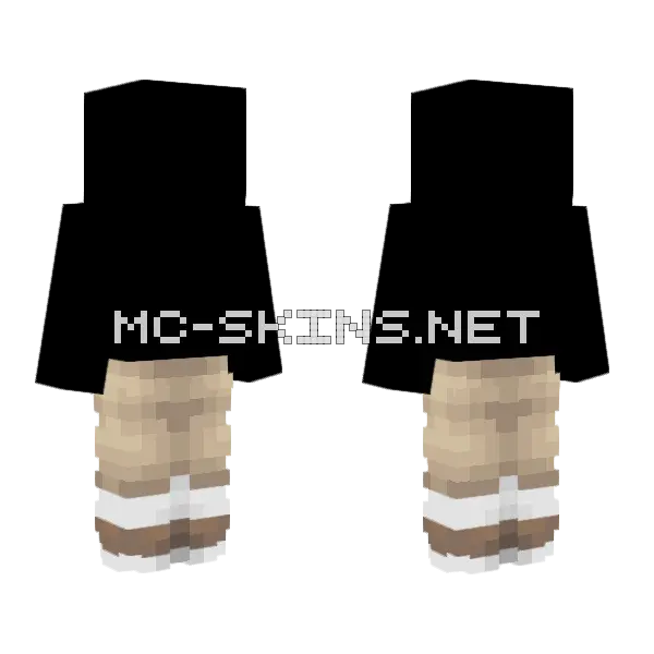 Tan Rolled Pants With Socks Minecraft skin, front and back