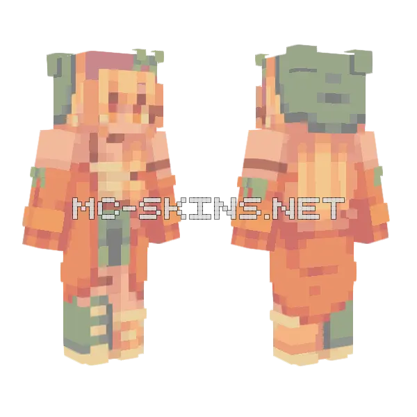 Tangerine Fruit Series Minecraft skin, front and back