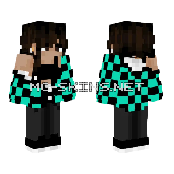 Tanjiro Minecraft skin, front and back