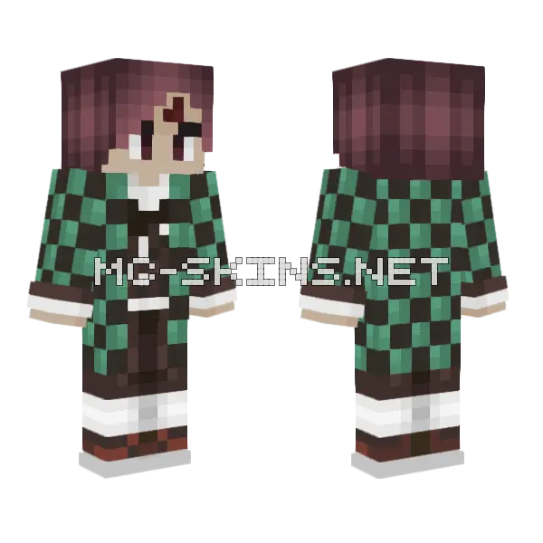 Tanjiro Kamado Minecraft skin, front and back