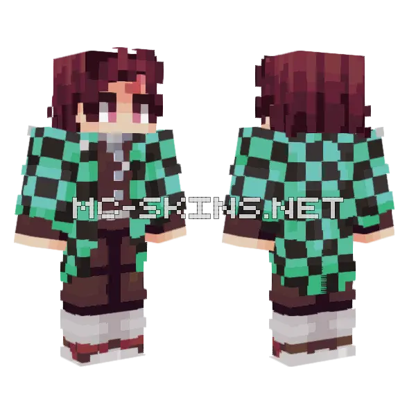 Tanjiro Kamado Minecraft skin, front and back