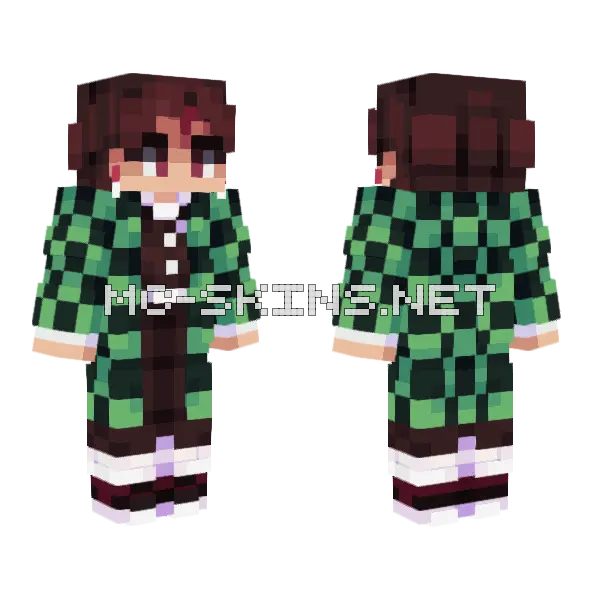 Tanjiro Kamado Minecraft skin, front and back
