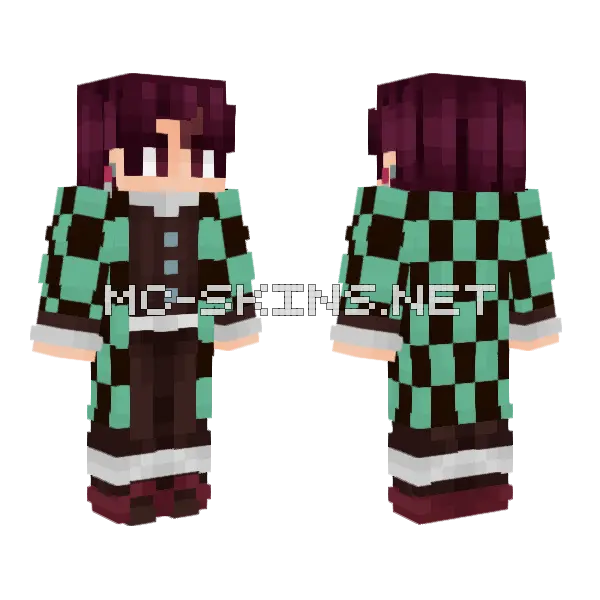 Tanjiro Kamado Minecraft skin, front and back