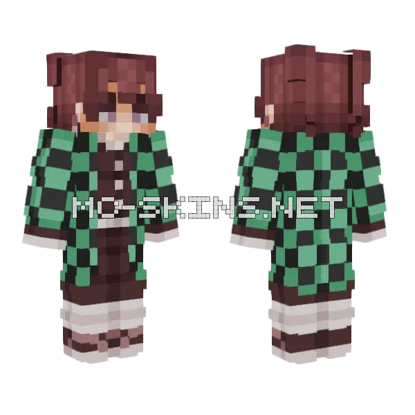 Tanjiro Kamado CE Minecraft skin, front and back