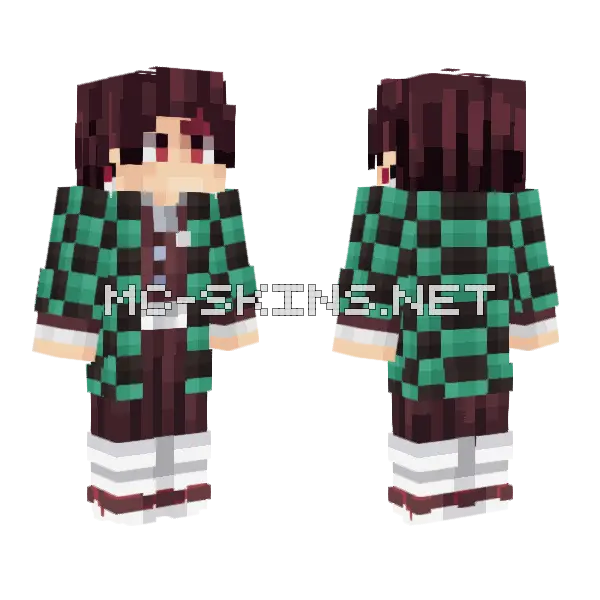 Tanjiro Kamado Minecraft skin, front and back