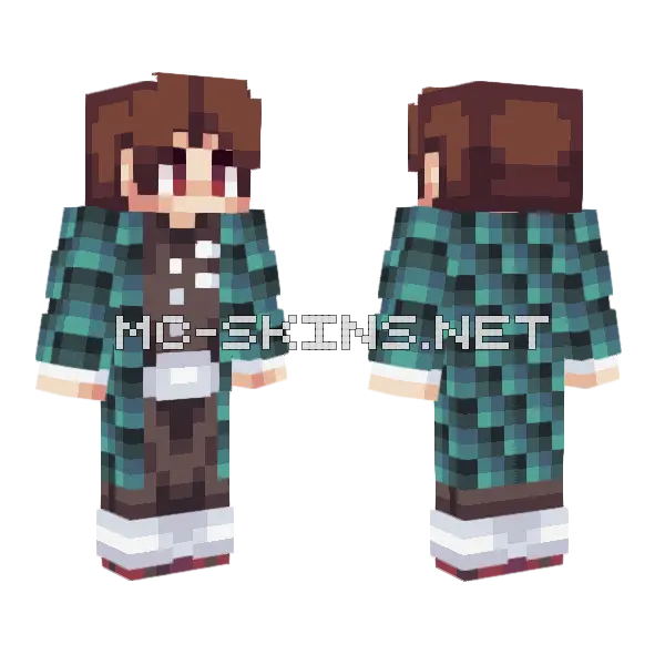 Tanjiro Kamado Hive Style Minecraft skin, front and back