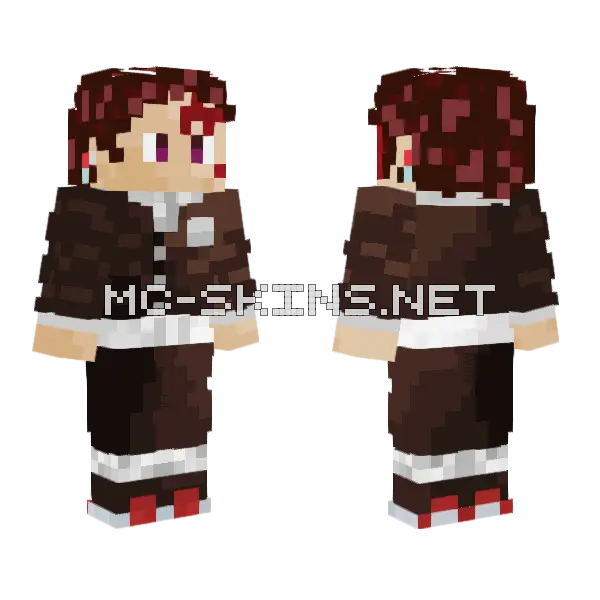 Tanjiro Kamado No Haori 3D Minecraft skin, front and back