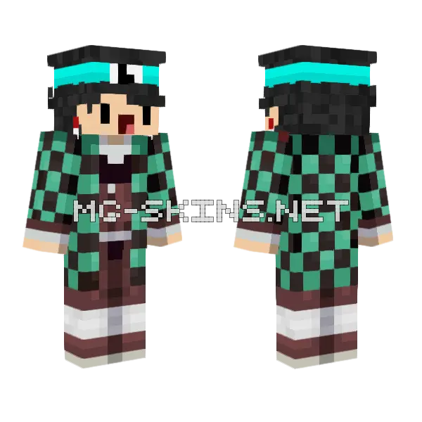 Tanjiro Kamado Skin Minecraft skin, front and back