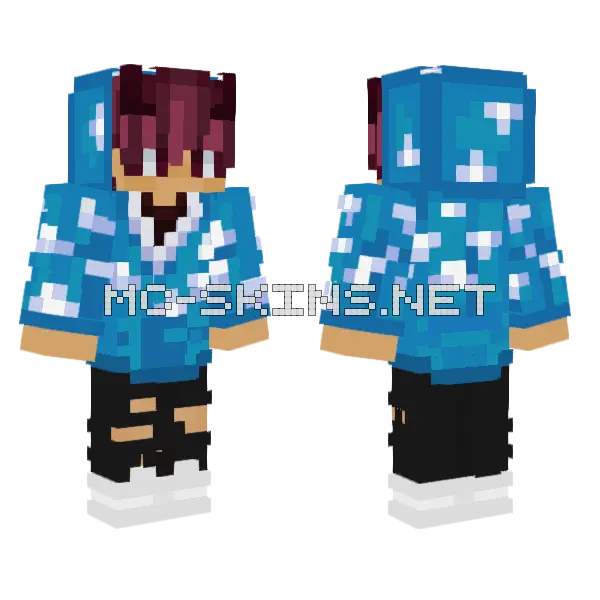 Tanjiro Kamado Themed Hoodie Minecraft skin, front and back