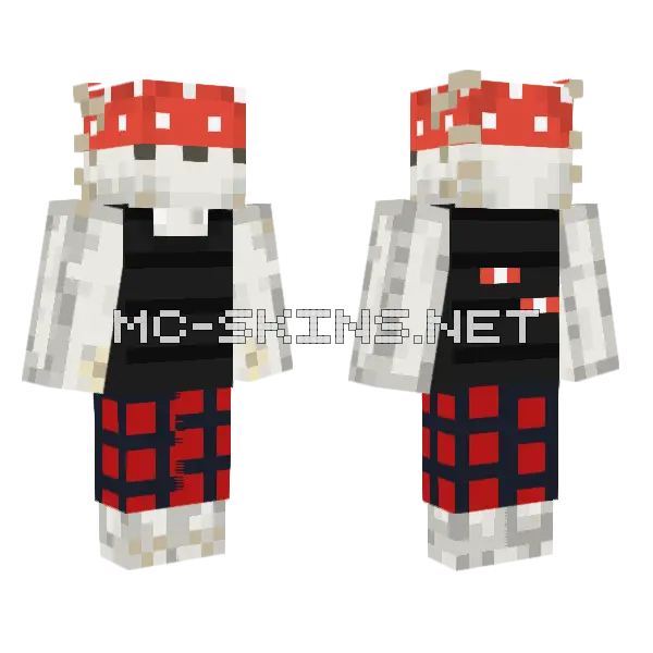 Tank Pajamas Mushlotl Minecraft skin, front and back