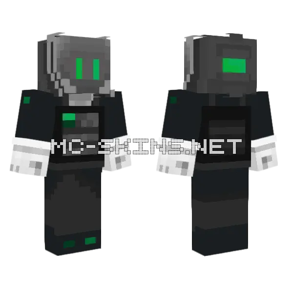 Tanker Robot Minecraft skin, front and back